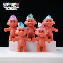 1PC Electroplated Halo Crystal Ugly Baby Colorful Crystal Quartz Cartoon Cute Handmade Home Decor Christmas Gifts