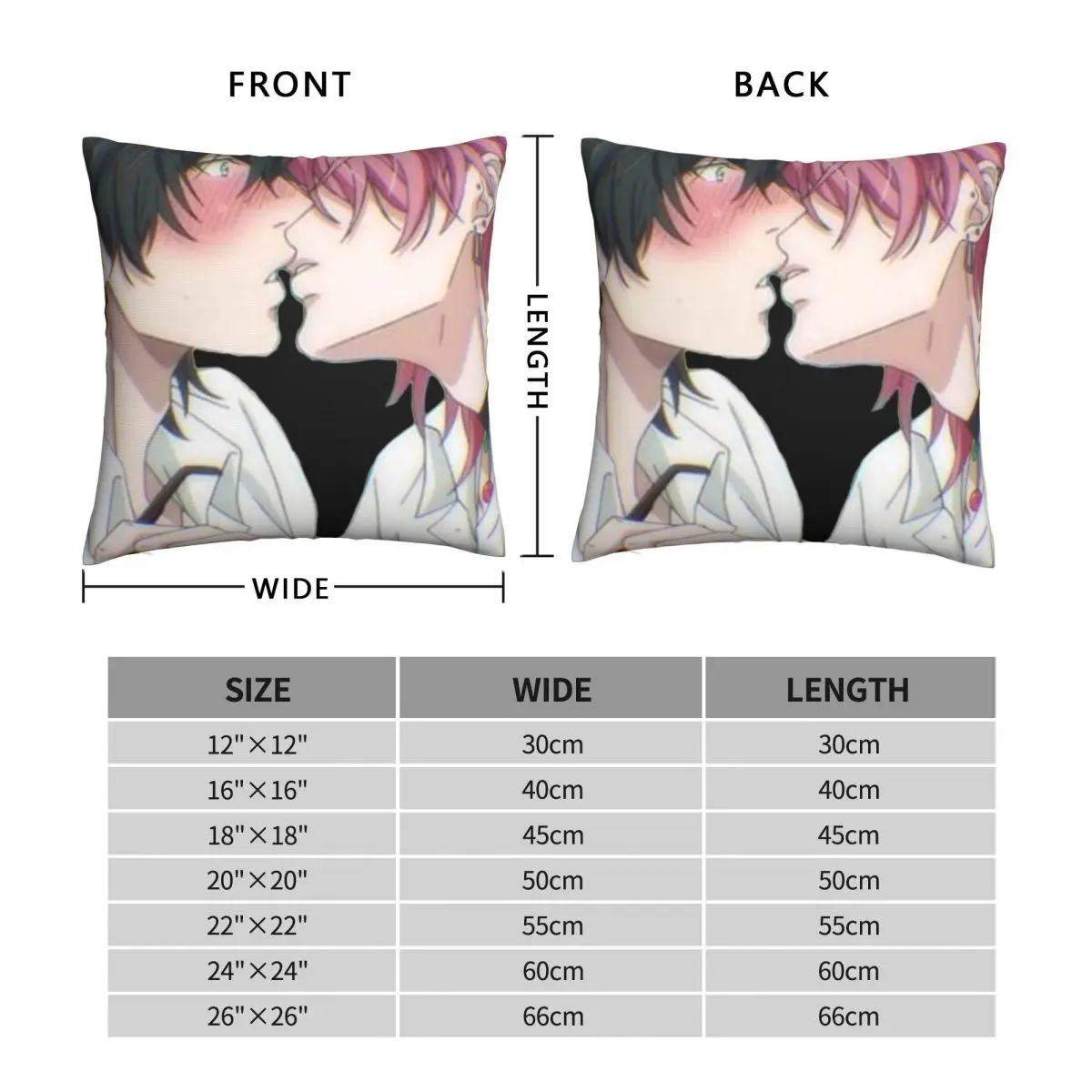 Kissing Yarichin B Club Square Pillowcase Polyester Linen Velvet Creative Decor Throw Pillow Case Sofa Cushion Cover Wholesale