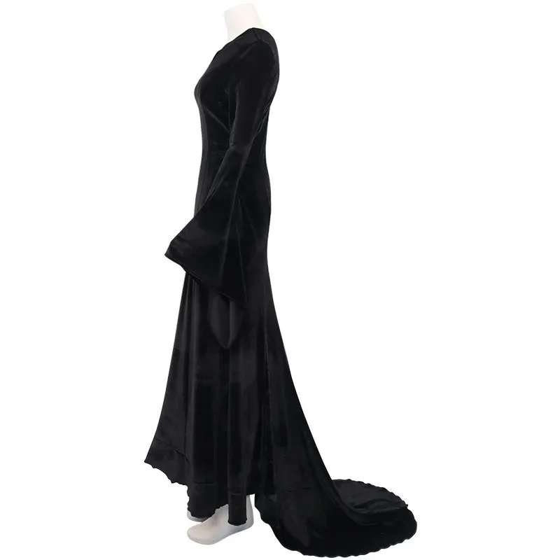 فستان موحد للعائلة من Bear's Den Addams زي تنكري لفيلم Morticia شعر مستعار أسود للنساء كرنفال الهالوين جديد 2025