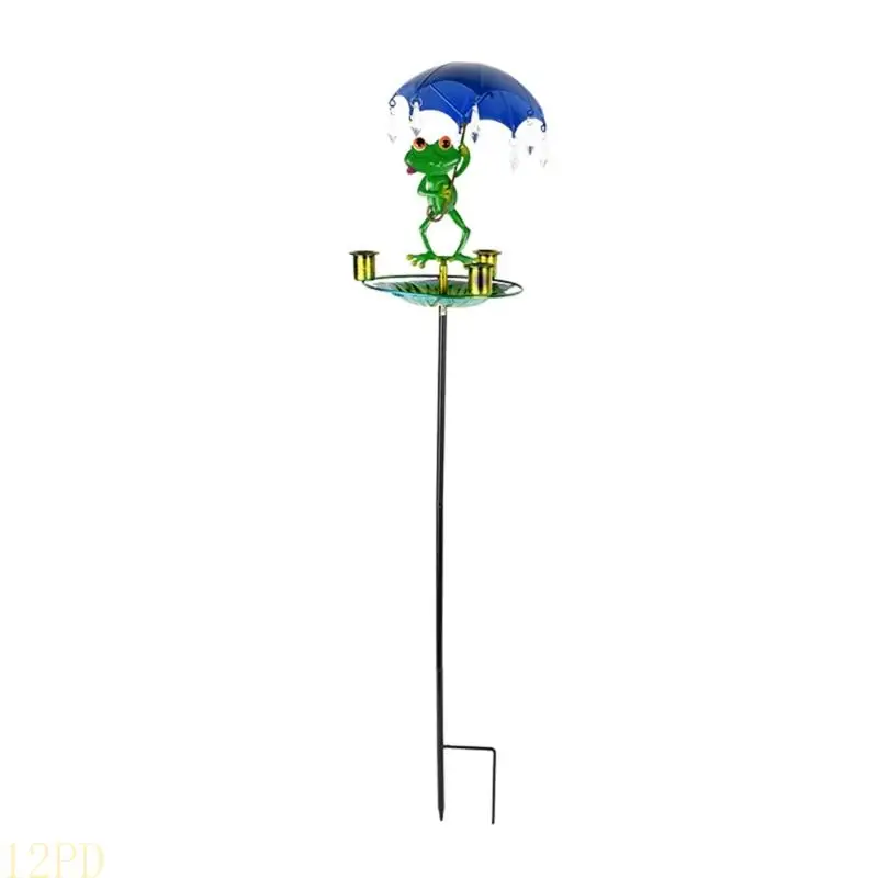 12PD Practical Metal Double Function Bird Feeder and Waterer Stake for Outdoor Garden