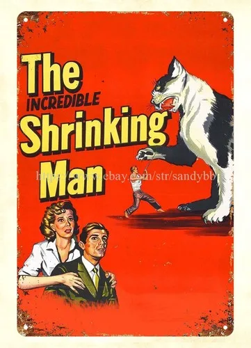 Affiche de film d'horreur et de science-fiction de 1957, The Incredible Shrinking Man, plaque en métal