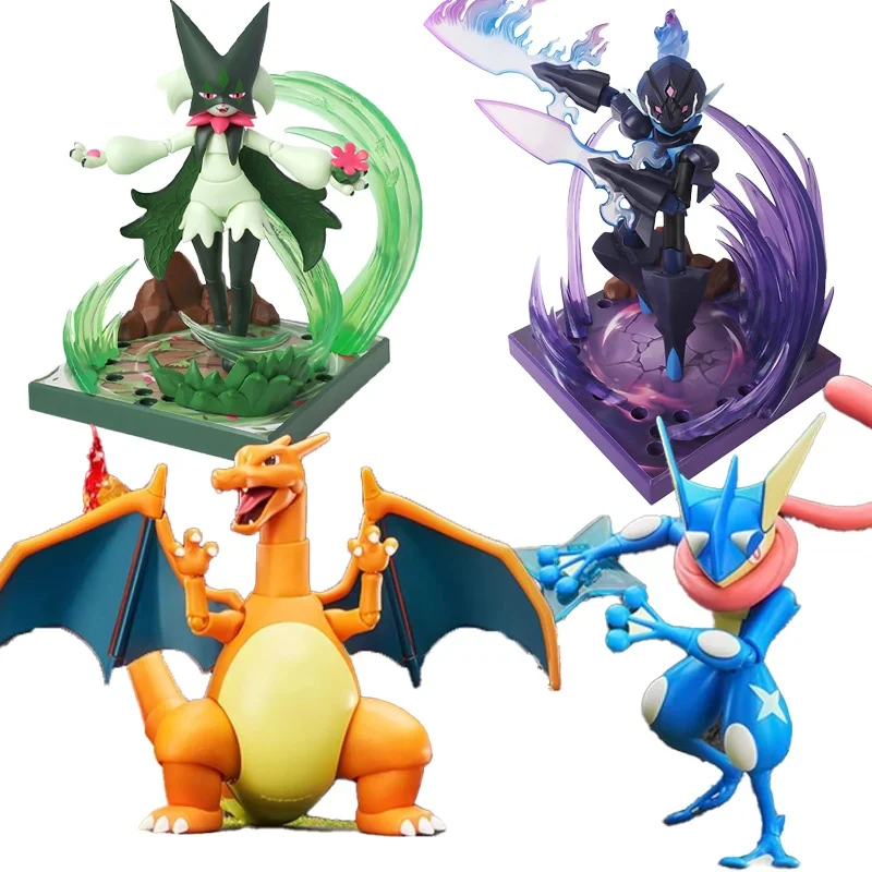 Pokemon Figure Assembling Toys Pikachu Charizard Greninja Ceruledge Meowscarada Anime Model Collection Elf Toys Child Gift