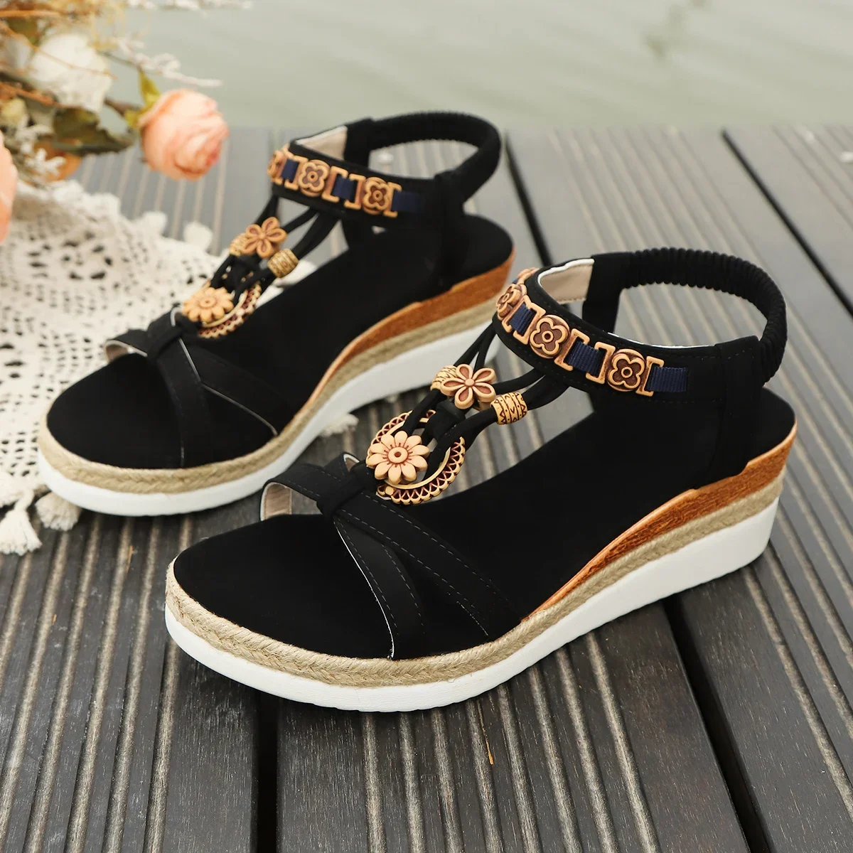 

Women Sandals Fashion Thick Bottom Wedge Sandals Designer Women Gladiator Sandals Non Slip Platform Beach Sandal Sandalias Mujer