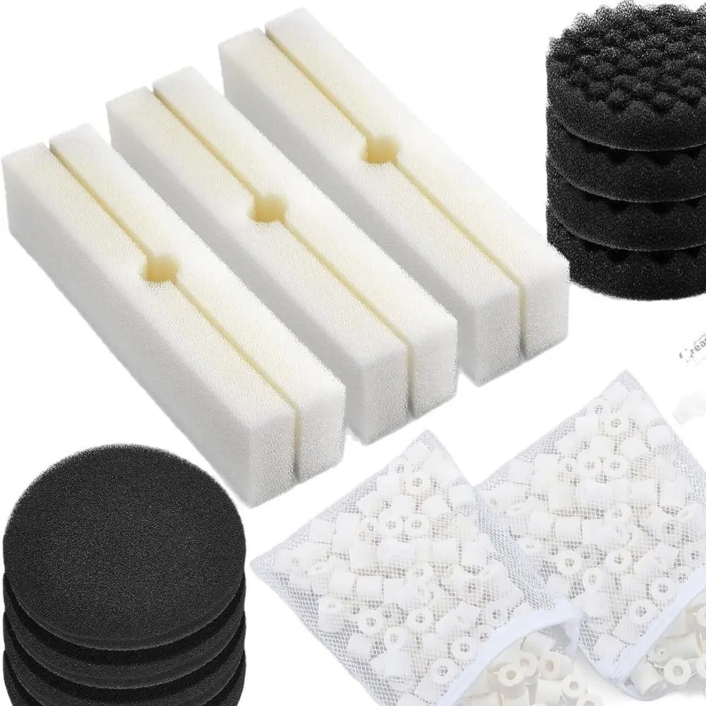 1Pcs High Density Bio Sponge Canister Filter Pad Open Cell Structure Pre Cut Bio Sponge Filter Pad Dual Filtration Action Blue