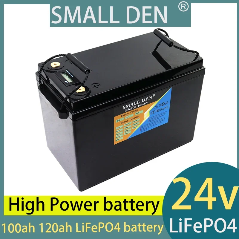 24V 100Ah 120Ah LiFePO4 battery LCD For 8S 29.2V RV Campers Golf Cart Off-Road Off-grid Solar Wind inverter duty-free battery