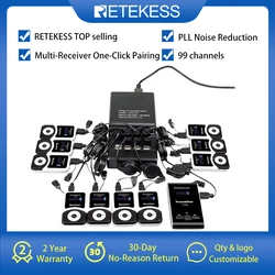 Retekess T130 Tour Guide System 99 Channels 12H Long Battery Audio Interpretation Device for Factory Group Tours