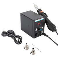 700W 220V 858D Powerful Hot Air Rework Station with a Hot Air Gun, 3 Hot Air Nozzles, 8 Gears SMD Soldering Station