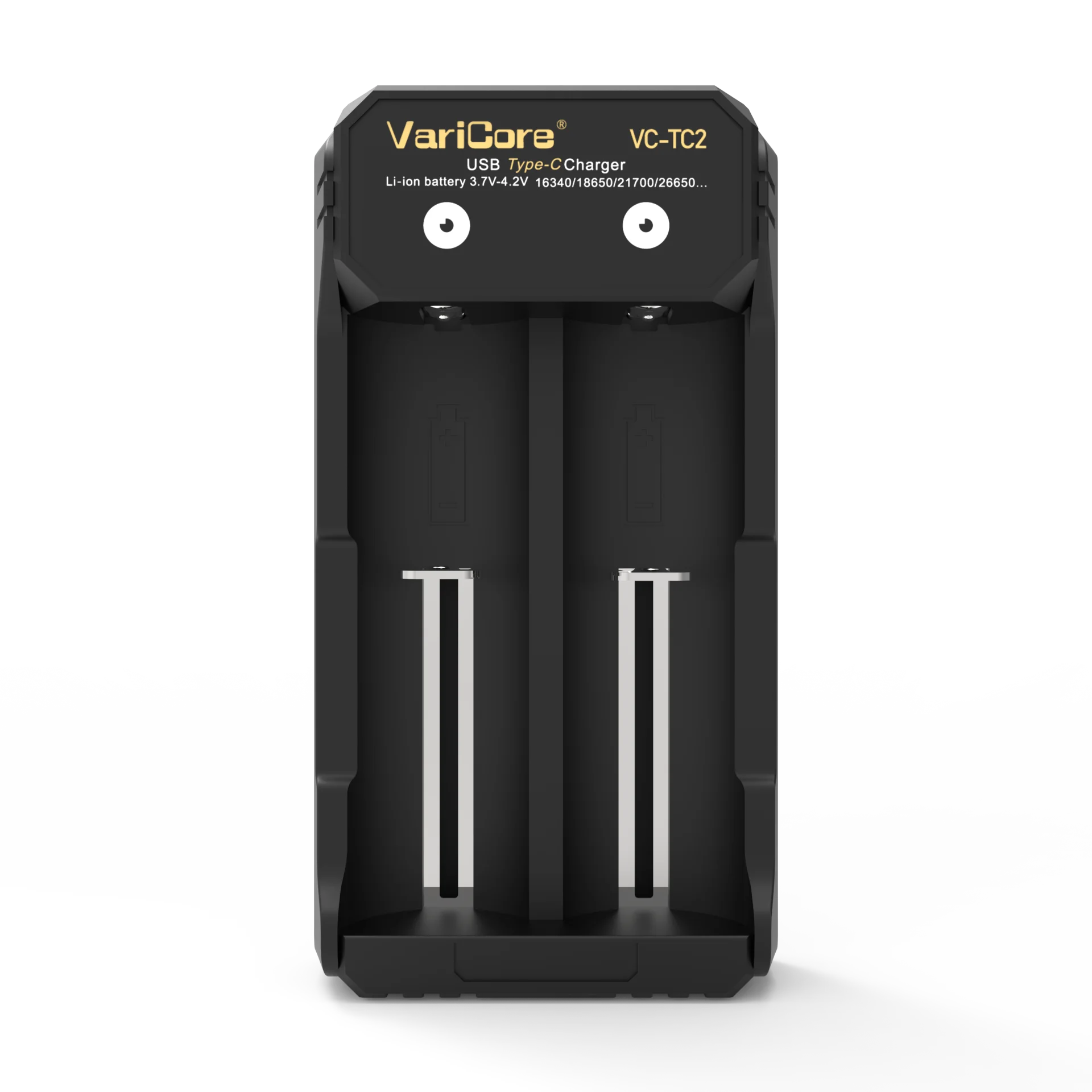 شاحن بطارية ذكي VariCore TC2 بفتحتين لـ 3.7 فولت ليثيوم أيون 18650 26650 21700 18350 14500 - شحن USB سريع