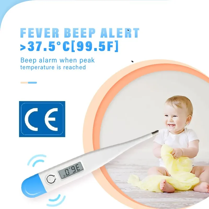 1PC Digital Thermometer C&F Switchable For Baby Cheap Electronic Thermometer Fever Alarm in 60seconds Oral Type Home Using