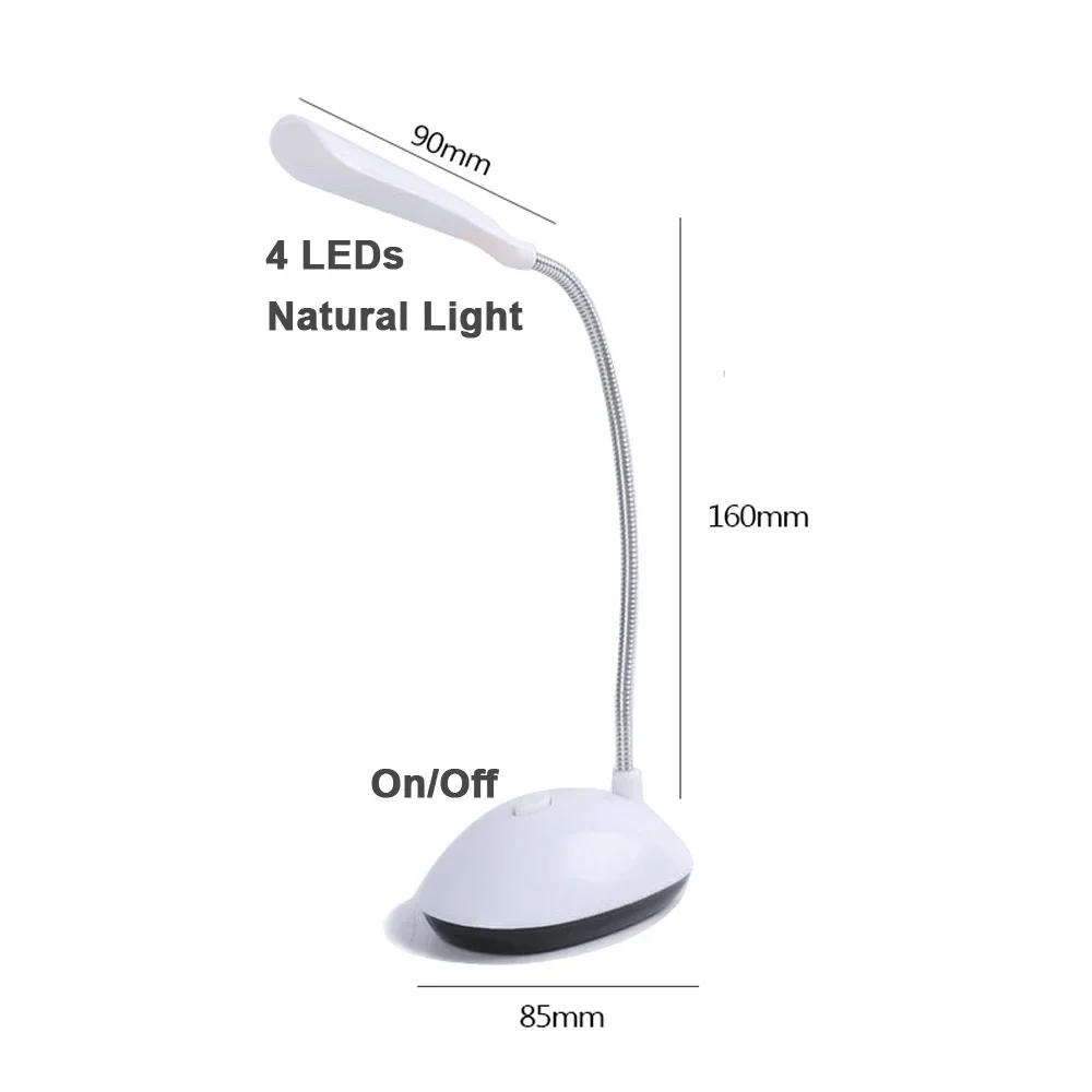 Imagem -04 - Inteligente Lâmpada de Mesa Led para Estudo Lâmpada de Mesa 3xaaa Bateria Não Incluem Regulável Mini Lanterna de Mesa Bonito Flexo Livro Luz Escritório