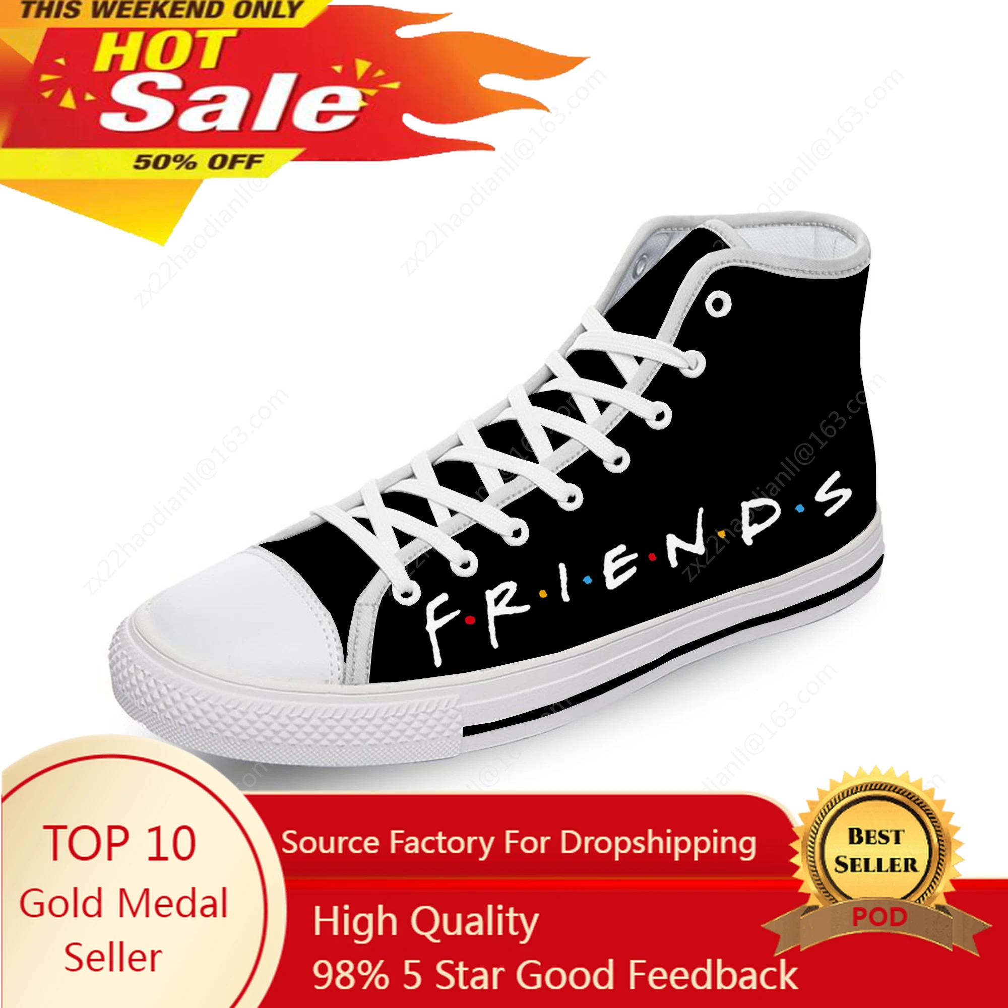 Friends 3D Print High Top Sneakers Mens Womens Teenager Tv Show Casual Shoes Canvas Running Shoes Breathable Lightweight shoe