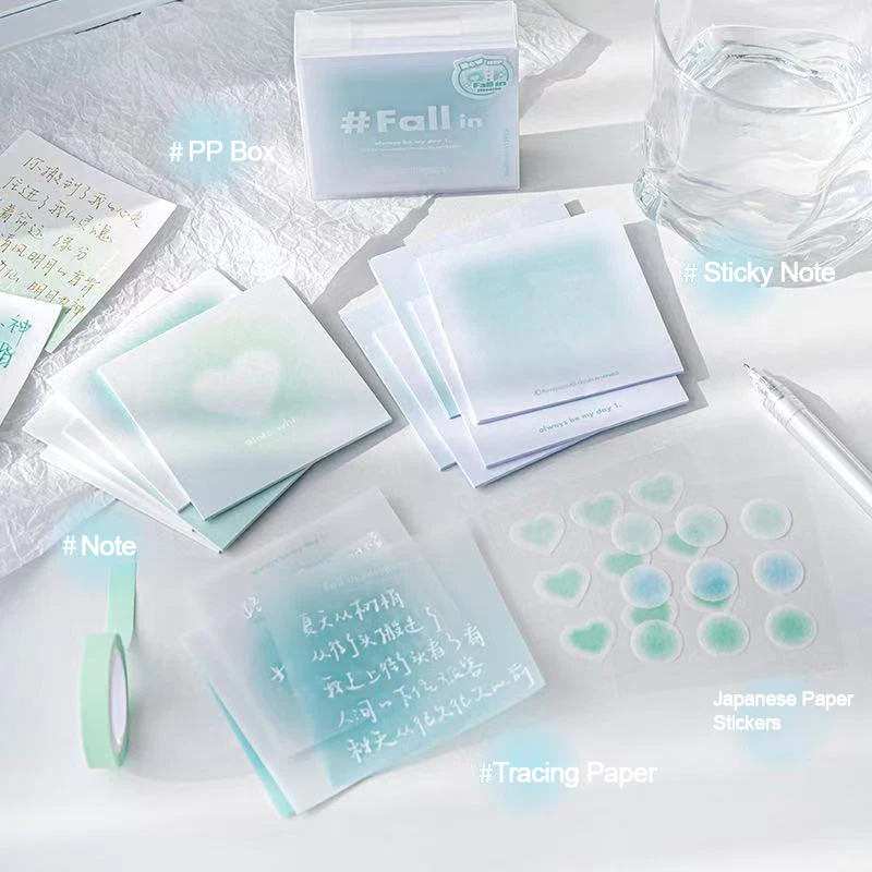 Multi Functional Sticky Note Book Ins Gradient Small Fresh Sulfuric Acid Paper Inner Page Paper Brick Sticky Note