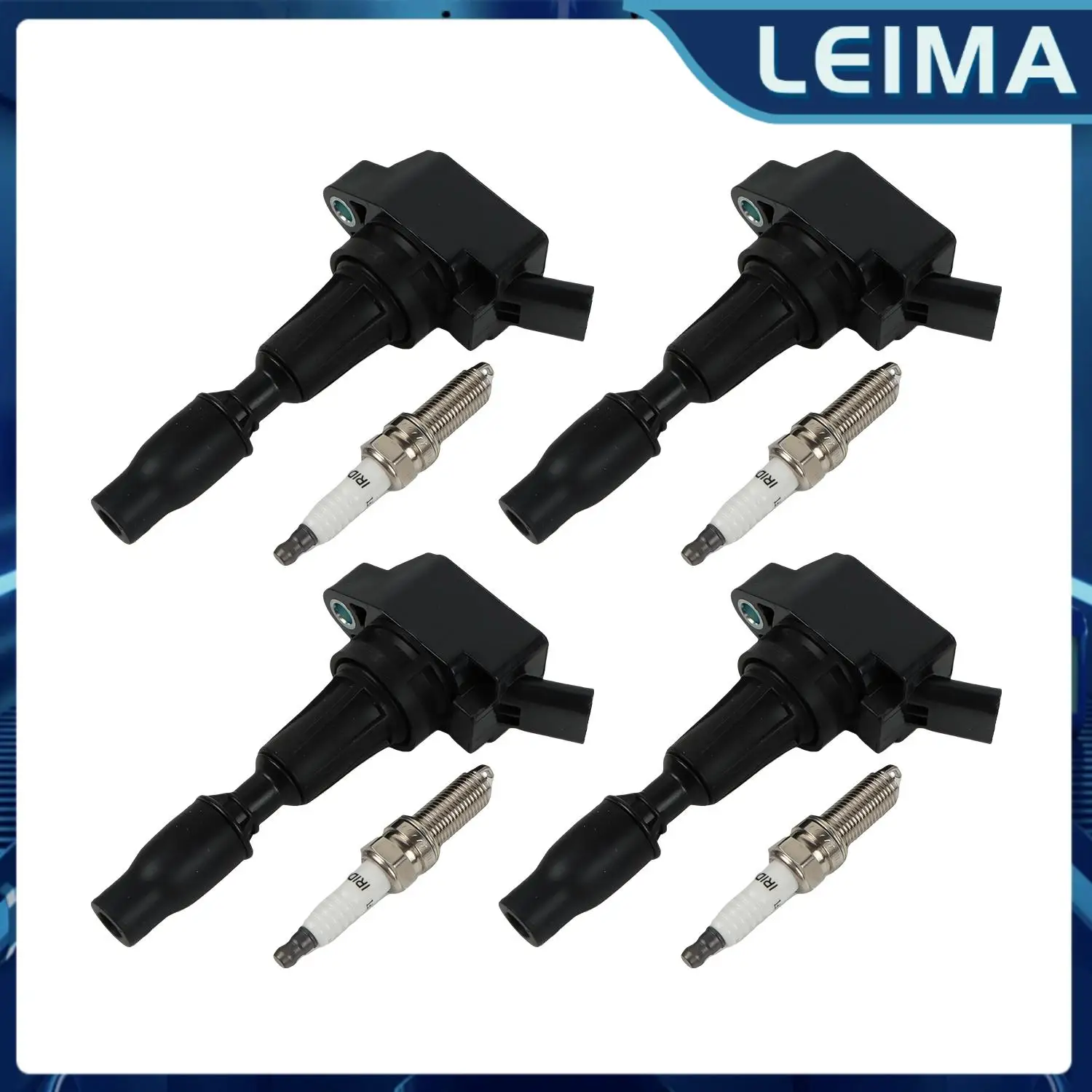 

UF764 4pcs Ignition Coils + 4pcs Iridium Spark Plugs for 2015-2017 Hyundai Sonata 2016 Kia Optima System Ignition Coil
