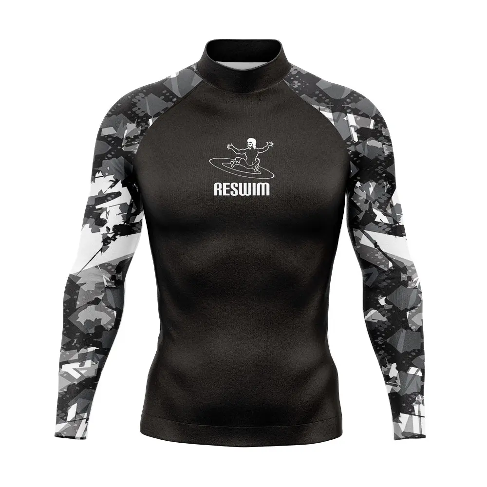 2023 Herren Badeanzug Rash Guard Langarm Surfen Tauchen enges Hemd Schwimmen T-Shirt Strand UV-Schutz Bade bekleidung Gym Rash guard