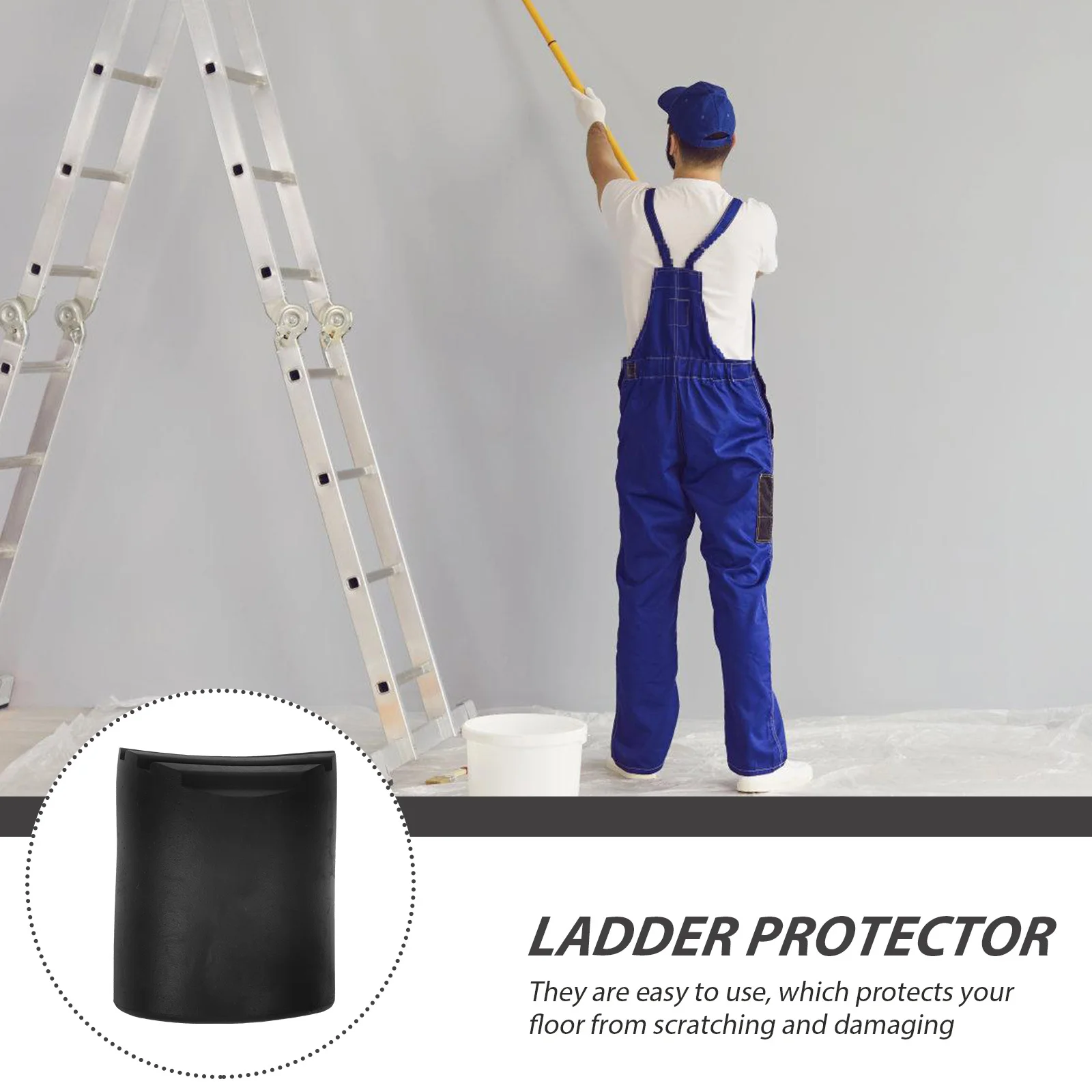 

2pcs Anti-Skid Ladder Feet Covers Thickened Non-Slip Foot Pads For Replacement Folding Step Ladder Floor Protection Building