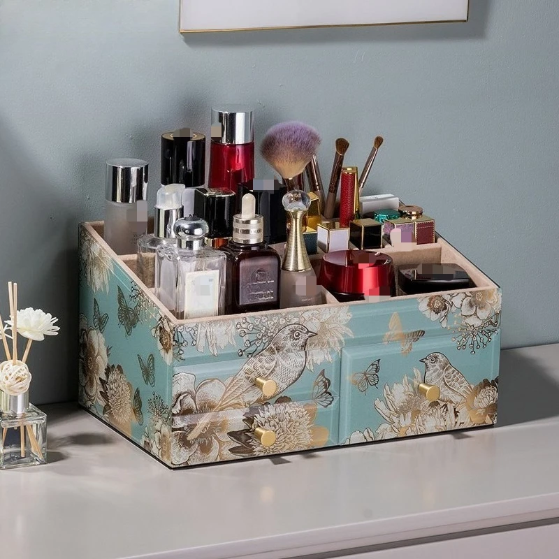 Drawer Type Cosmetic Storage Organizer, High Grade Desktop Vanity Rack for Skincare Lipstick
