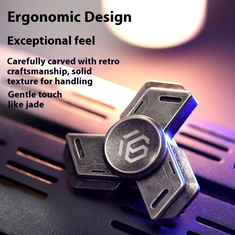 Giocattolo da scrivania EDC in metallo retrò Fidget Spinner in acciaio inossidabile di alta qualità per adulti Gadget per alleviare lo stress e l'ansia di fascia alta