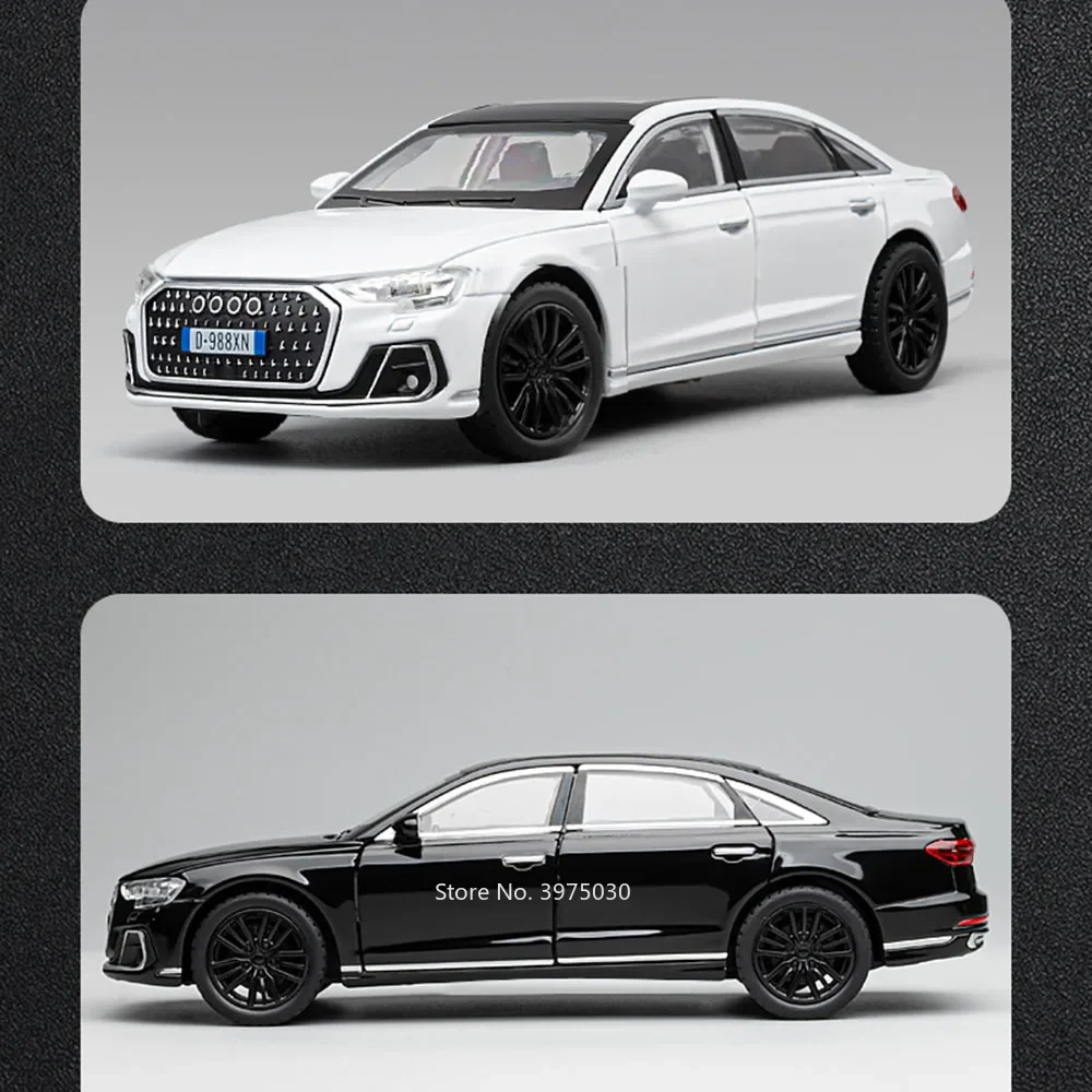 1:32 Scale A8 RS7 Cars Toy Alloy Diecast Models Light Music Model Car Rubber Tires Wheel Pull Back Vehicle Boys Collection Gift