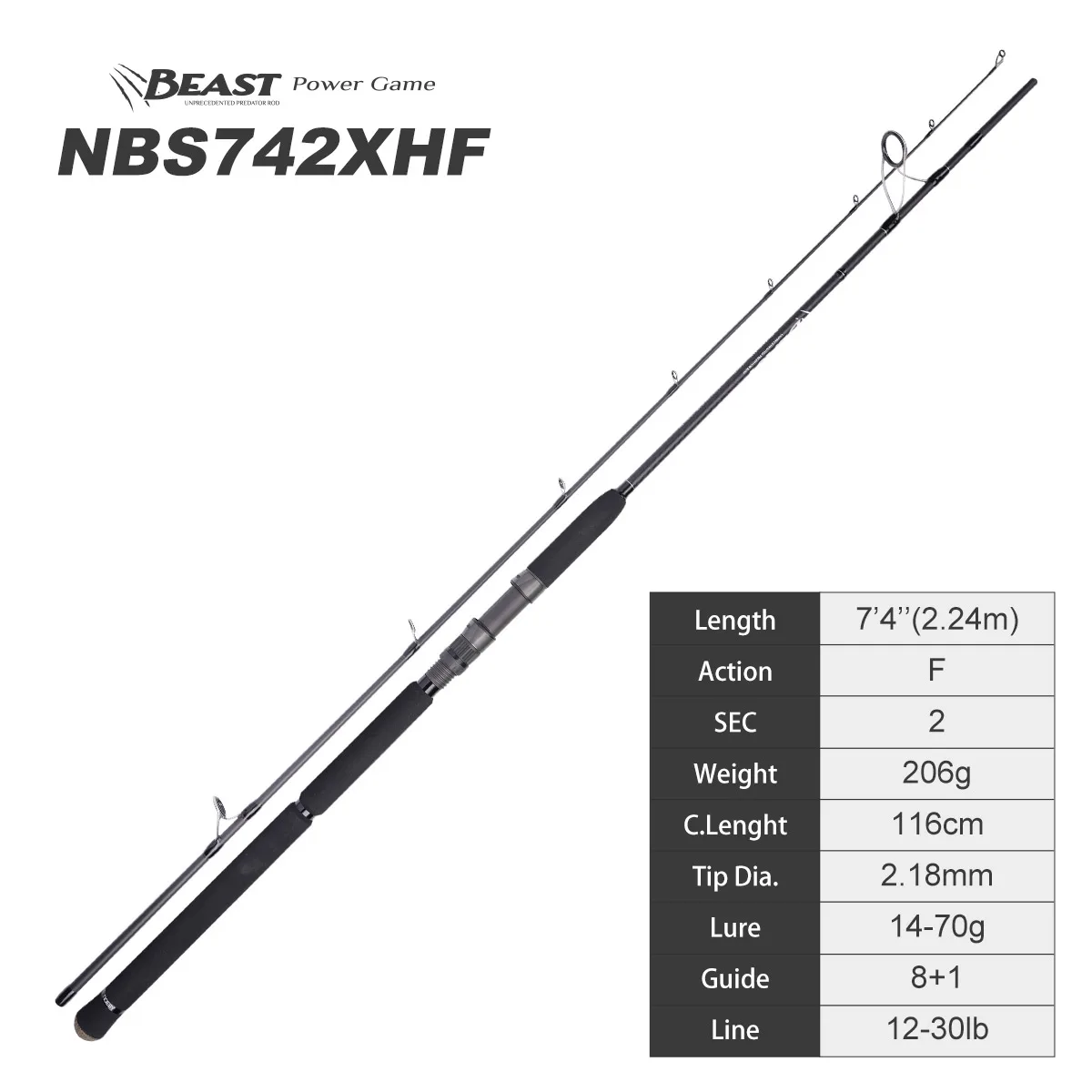 Noeby Hecht Angelrute 1,98 m 2,13 m 2,44 m 2,59 m Fuji Toray Carbon Casting Spinning Big Baits Power Wels Hecht Angelruten 9