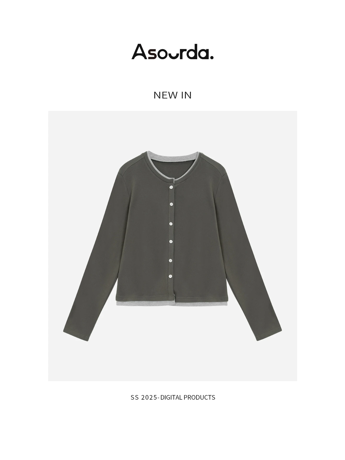 

Asourda Women's Knitted Long Sve round Ne Open Cardigan Soft Casual Sle Autumn Faion Meat Concealing ey Color Top