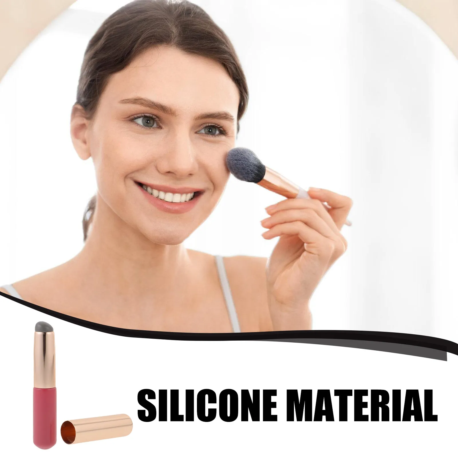 2Pcs Lipstick Applicator Silicone Lip Brush Set Smooth Application No Smudge Portable Dust Cover Makeup Brush for Women