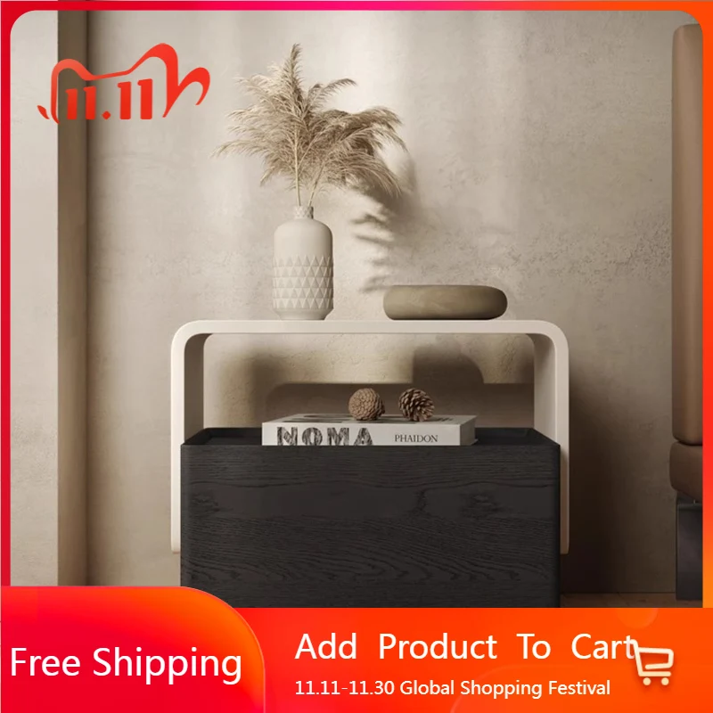 

Japanese Corner Bedside Table Bedroom Small Wood Drawers Nightstand Librero Low Cheap Coffee Mesa De Cabeceira Salon Furniture