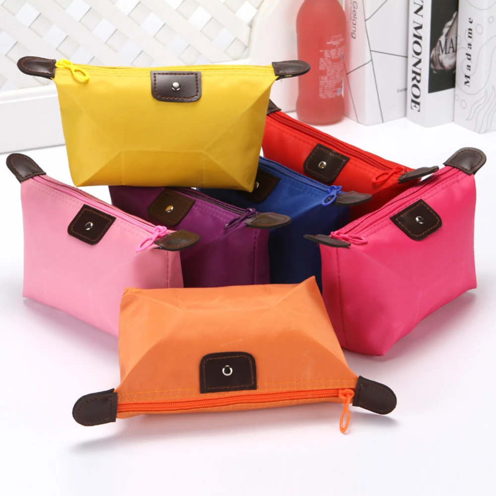 Cosmetic Bag For Women Colorful Waterproof Travel Dumpling Storage Bags Mini Cute Toiletry Makeup Portable Tote Bags Purses