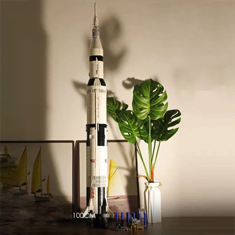 The Apollo Saturn V 92176 Building Blocks Space Rocket Idea Series Bricks Educational Toys For Children Birthday XMAS Gifts