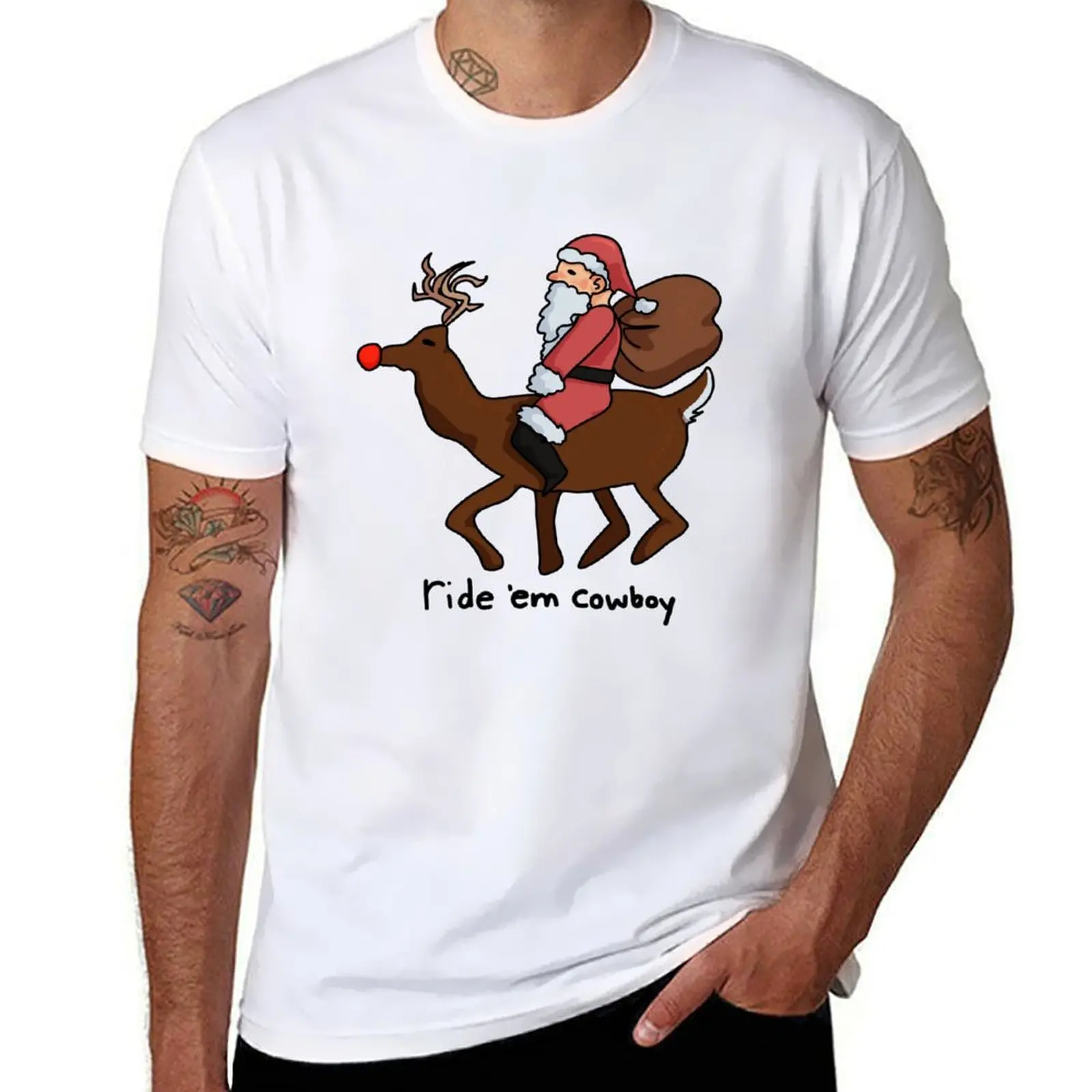 

Yeehaw Santa & Reindeer T-Shirt funny t shirts man mens graphic t shirts T-Shirt