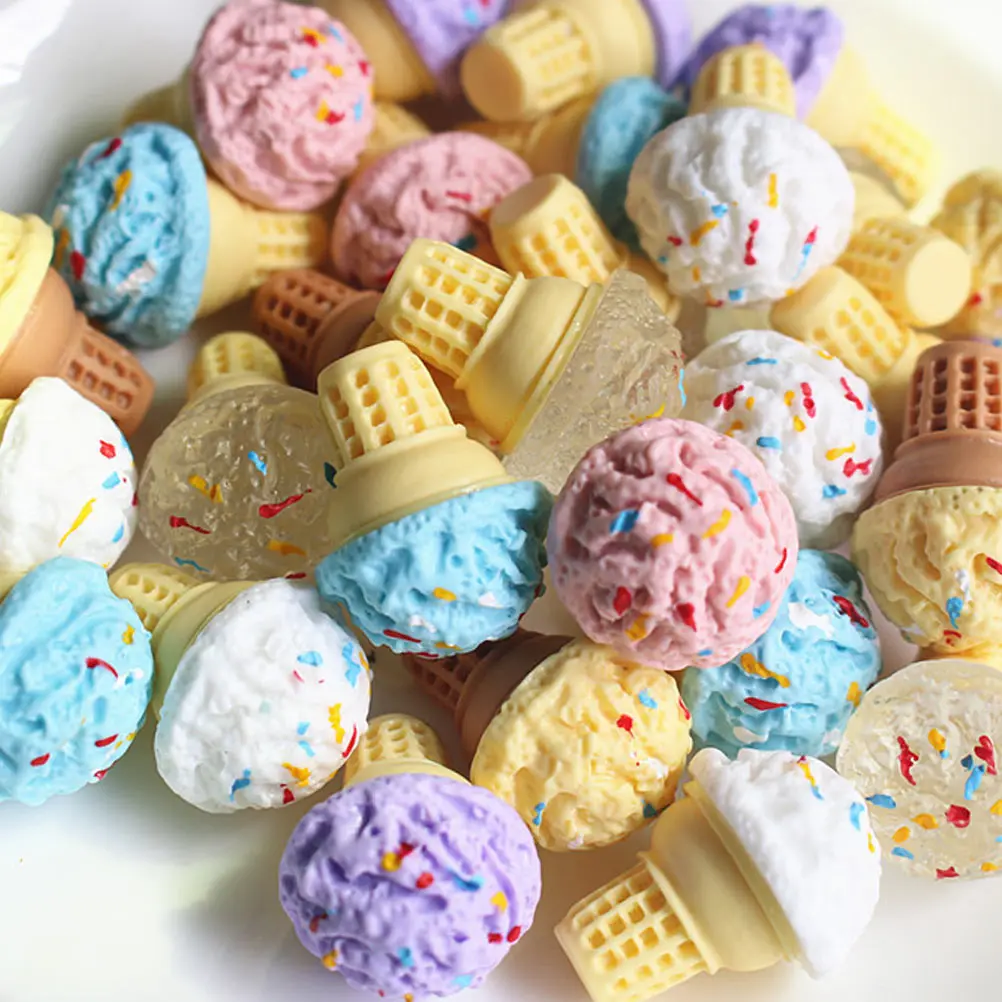 

Simulated Ice Cream Cone Pretend Play Toys Ice-cream Minitaure Simulation Fake Kids Miniature Miniatures