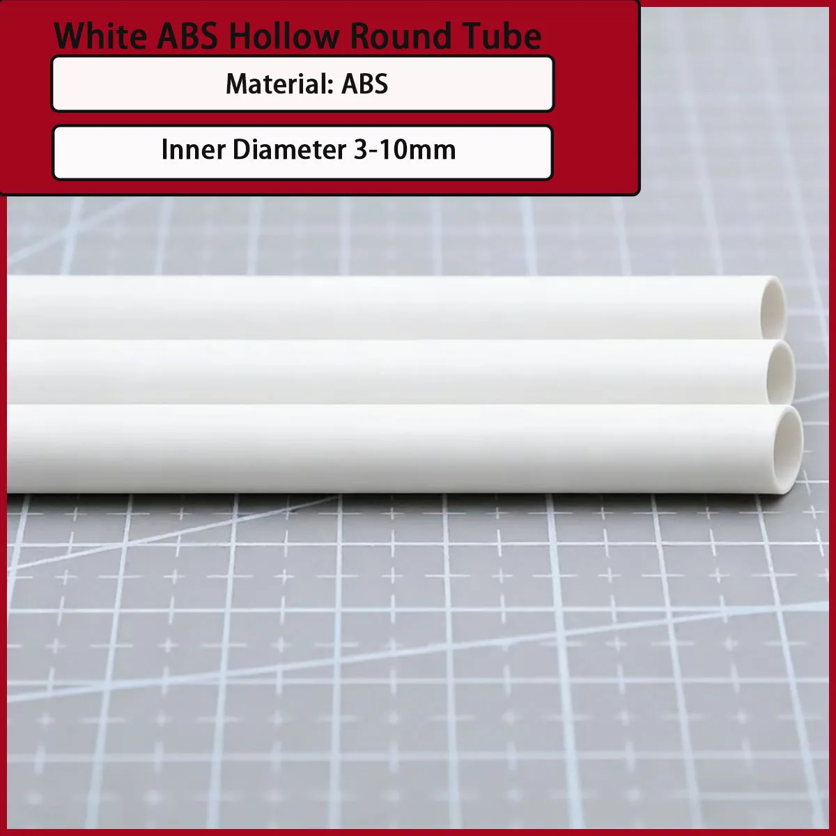 White ABS hollow circular tube with an inner diameter of 3-10mm is used for building brackets, shelf supports, etc