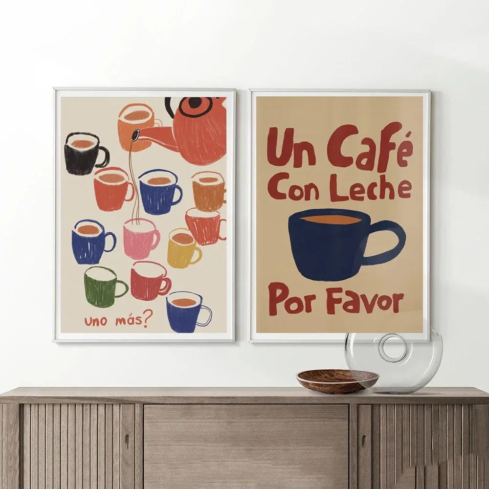 Toile de décoration murale maximaliste pour amoureux de Bar à café, peinture Preppy, affiche de cuisine, images pour salon, décoration de la maison