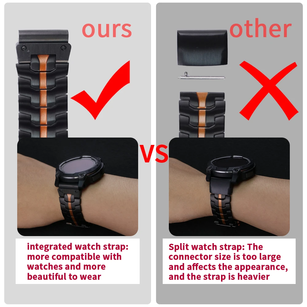 QuickFit 22 مللي متر 26 مللي متر حزام (استيك) ساعة ل Garmin Fenix 8 47 مللي متر 51 مللي متر 7 7X 6 6X 5 5X/Epix Pro/Enduro 3 سوار معدني حزام الفولاذ المقاوم للصدأ