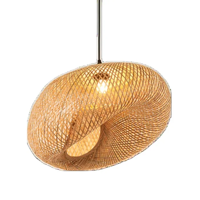 D40/50/60CM lampadari in Rattan fatti a mano a forma speciale E27 apparecchio di illuminazione a sospensione a sospensione Vintage ristorante Art