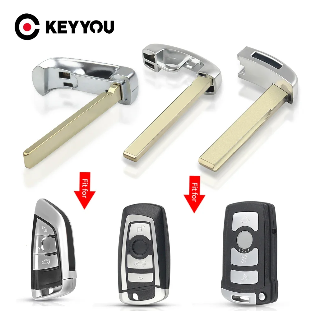 KEYYOU 10PCS NEW Emergency Uncut Insert Blank Key Blade Smart Remote Key Fit For BMW MiNi 3 5 6 7 series X5 X6 New 5 7 Series