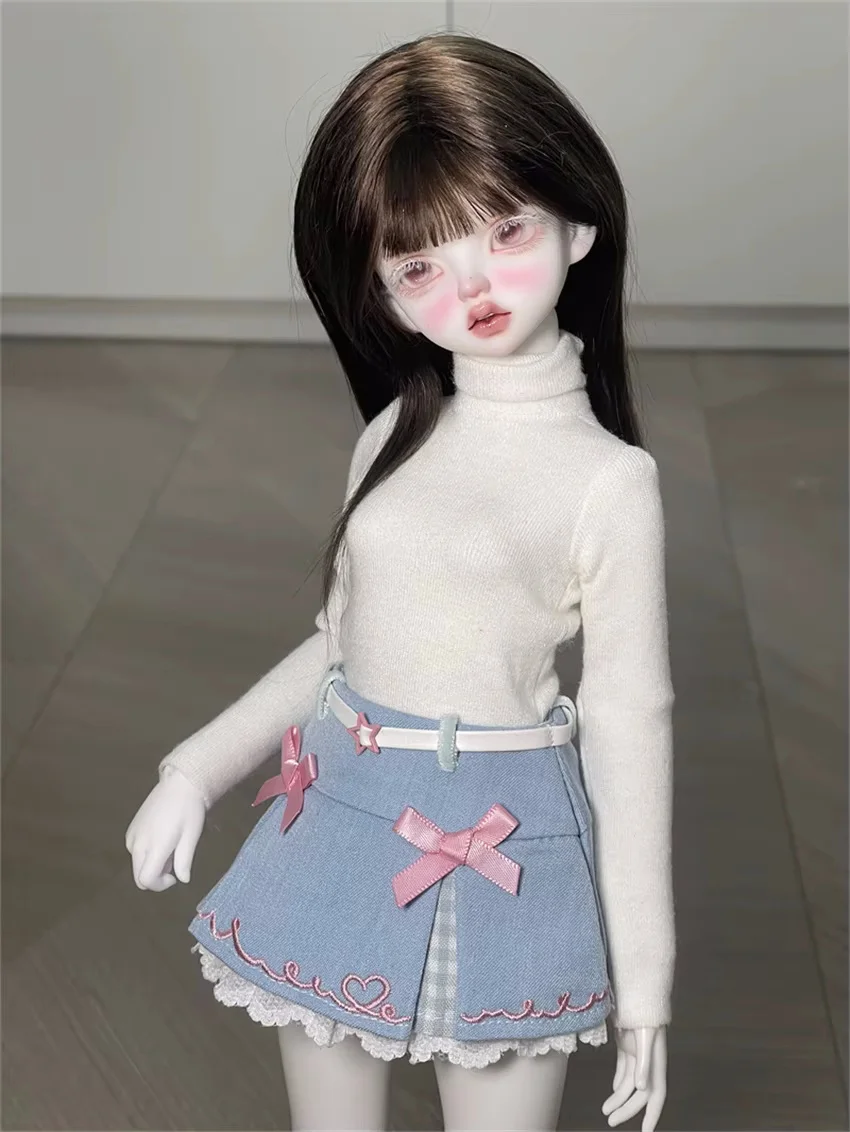 BJD/SD Doll Clothes 1/4 Soft lacy Long Sleeve T-shirt Toys Girls Tops Black White Elegant Beautiful Gifts Daily Doll Accessories