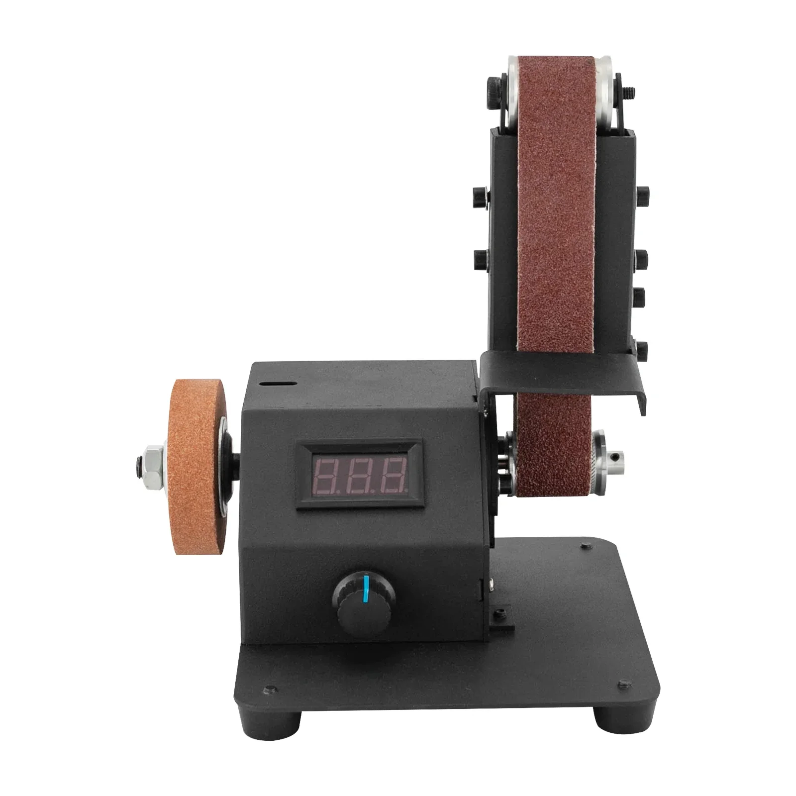 

for Electric Mini Belt Sander，Forward And Reverse Function，Infinitely Adjustable Speed,for Sanding&Polishing Metal,Wood,Acrylic