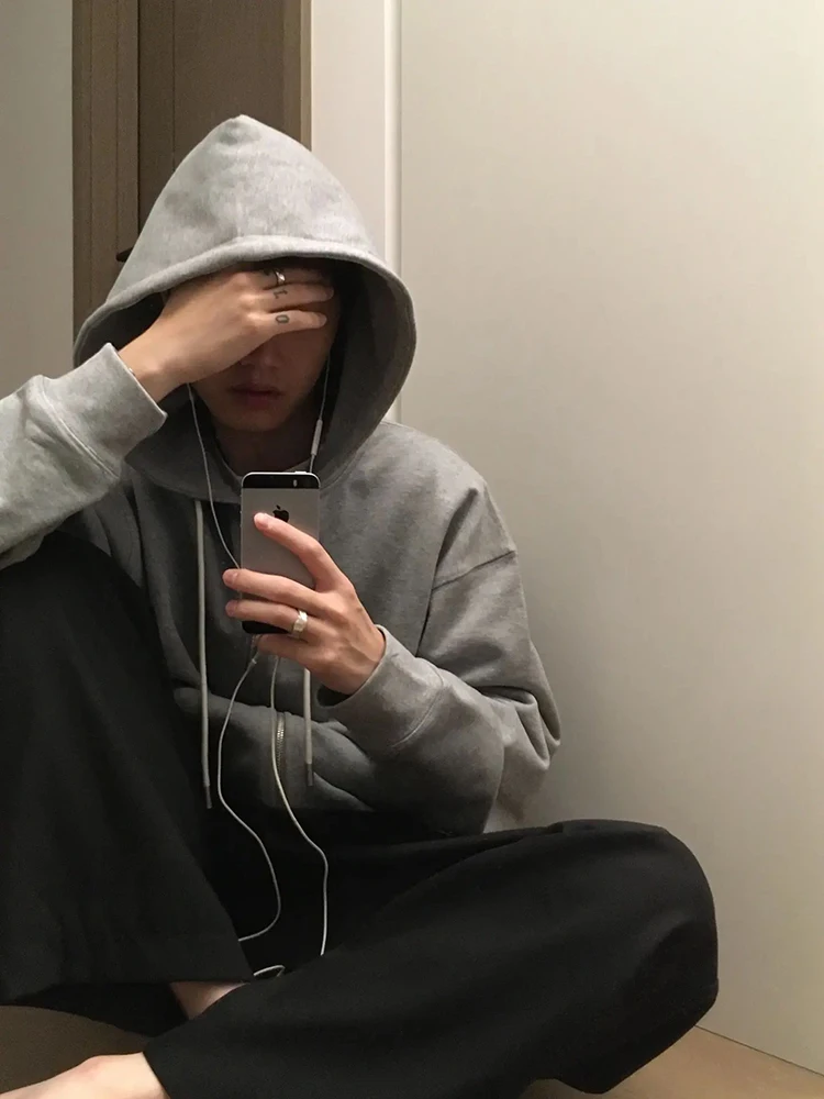 

Мужская толстовка на молнии Heavyweight Zipper Hoodie: модная, высококачественная, в американском стиле, из хлопка, для весны и осени, с капюшоном-воротником, Cleanfit Cowl Ne Jaet