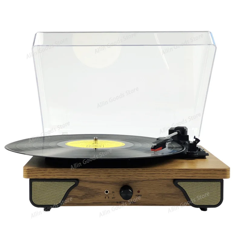 All-in-one T03L Vintage Chinese Style Record Player, Multi-Functional Decor Ornament, Antique Wooden Turntable Gramophone