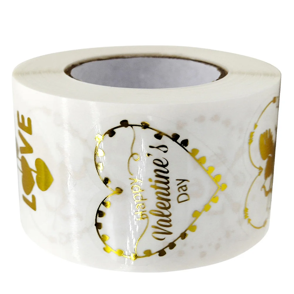 

1 рулон наклеек ко Дню святого Валентина, наклейки в форме сердца, сильная липкость, простота в использовании для упаковки подарков, украшения для вечеринок