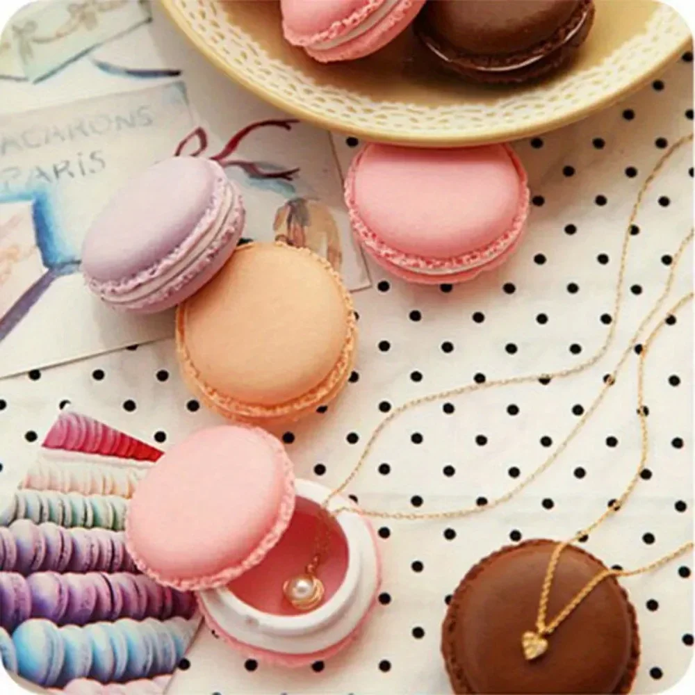 6pcs Random Colors Macaron Storage Box Candy Organizer for Eraser Gift Home Small Macaron Jewelry Storage Box