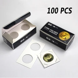100PCS Coin Holders Stamp Cardboard Storage Box Coin Album Collection Clip Flip Case Household Home Decor 40mm