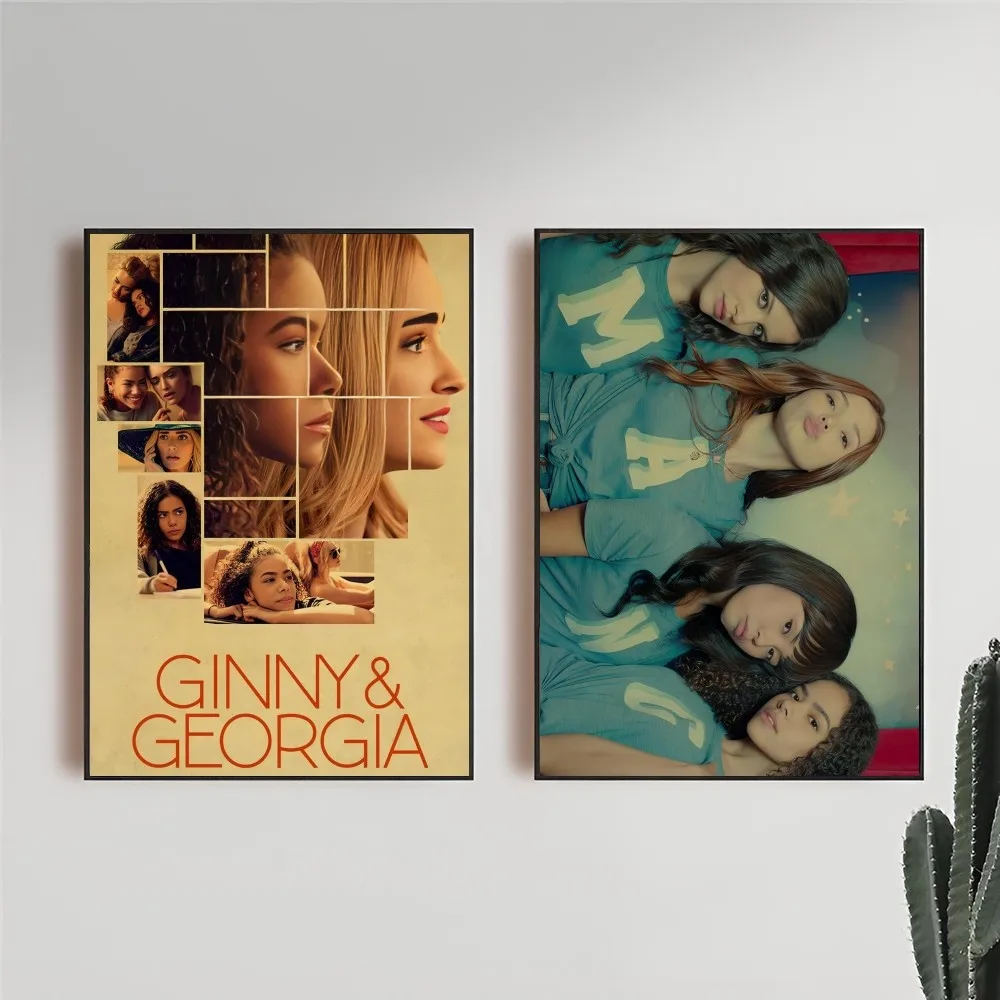 ملصق عرض تلفزيوني جيني آند جورجيا، ملصق فني ذاتي اللصق مقاوم للماء، ملصق جداري لغرفة المقهى والبار #4