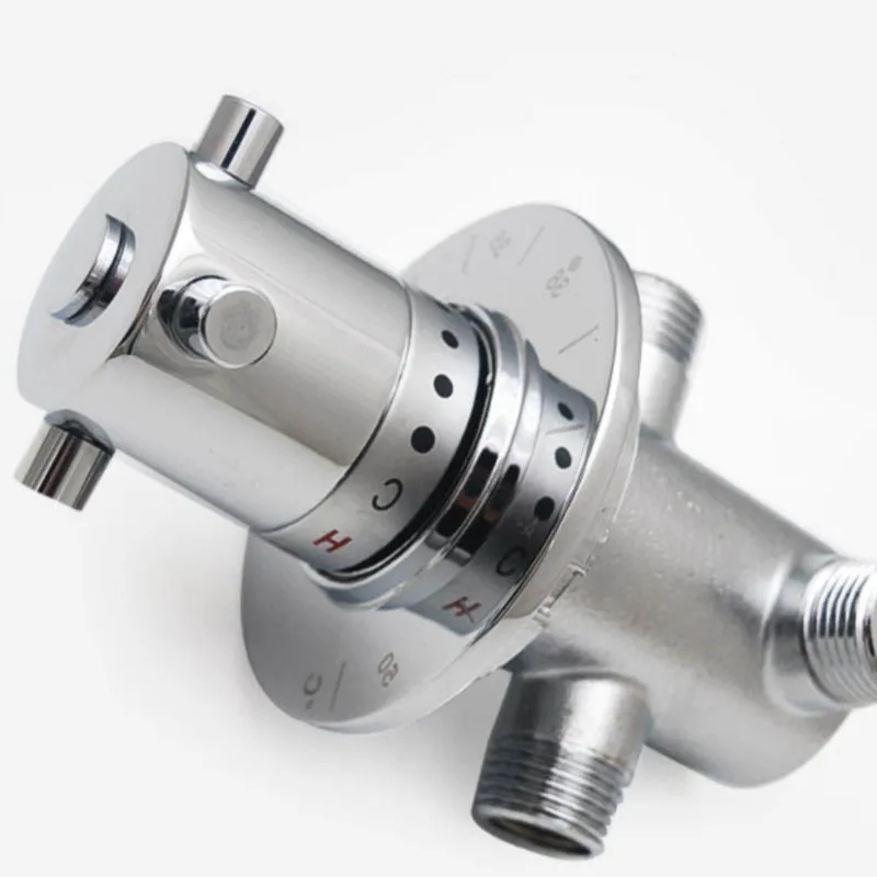Thermostatic Mixing Valve Wall Mounted Shower Tap Automatic Temperature Control Fitting For Bathtub Shower Panel Bathroom