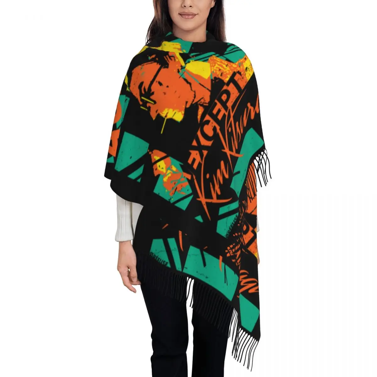Custom Disco Elysium Revachol RPG Game Scarf Wrap Long Winter Fall Warm Tassel Shawl Unisex ACAB Except Kim Kitsuragi Scarves