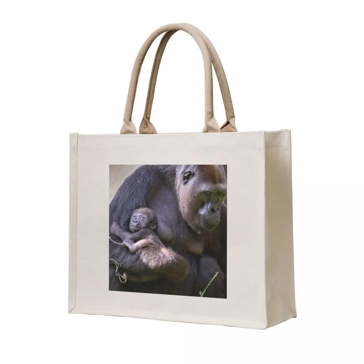 

Gorilla Calaya with Baby Zahra at the National Zoo Tote Bag large size bags Cloth bags supermarket folding bag