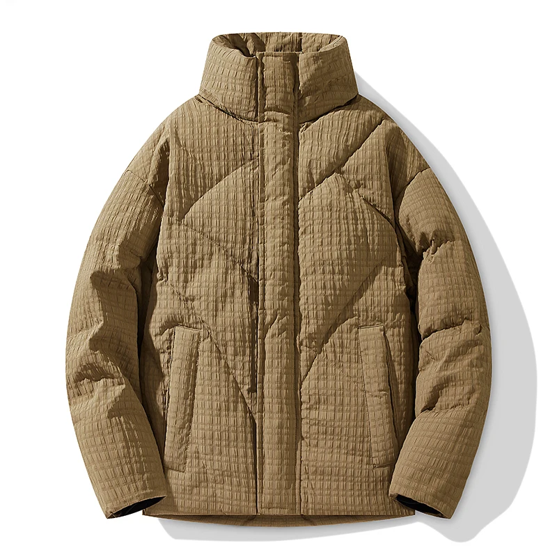 แจ็คเก็ตยูนิเซ็กซ์แฟชั่นฤดูหนาวใหม่ สไตล์ลำลอง ธุรกิจ วัยรุ่น คอตั้ง ทรงหลวม กันลม แจ็คเก็ตคู่รัก แจ็คเก็ตดาวน์อเนกประสงค์ สีพื้น