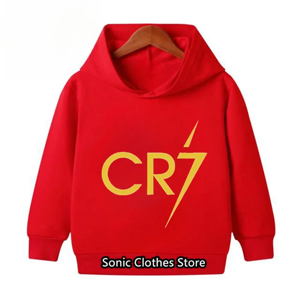 Football Star Ronaldo Hoodie Kids Clothes Boys Clothing Jersey Baby Girls Clothes CR7 Sweatshirt Children Marios Pokemon Tops