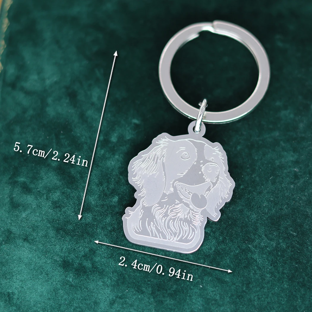 Stainless Steel Brittany Spaniel Pendant Keychain For Women Cute Anima Dog Cartoon Jewelry Keychains