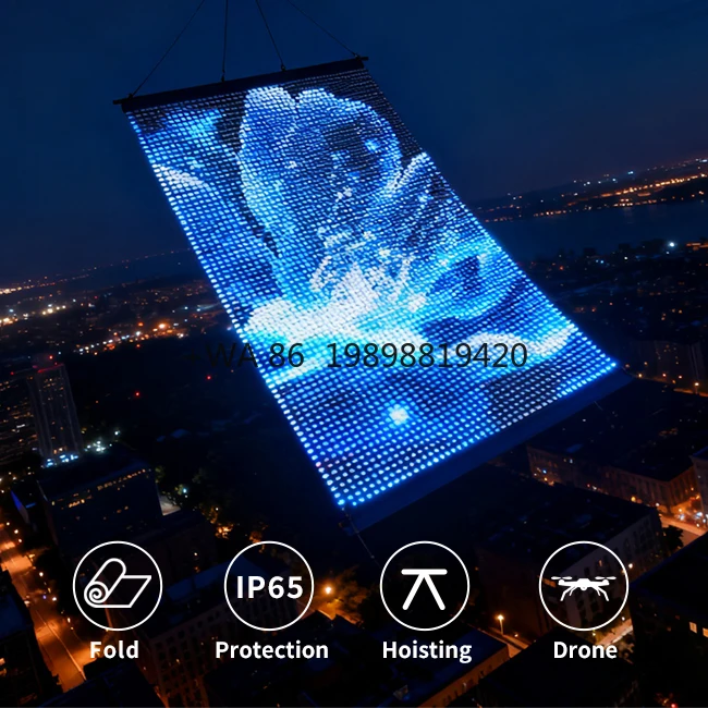Flying LED Screen with  Outdoor Performance   Led Soft Screen Advertising  Flying Led Banner